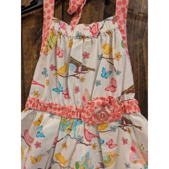 Sam and Sydney girls Sz 4 Halter style boutique dress birds butterflies EUC - Picture 3 of 6